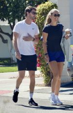 VICTORIA AZARENKA Out for Coffee with Trainer Francis Bougy in Palm Springs 03/11/2022