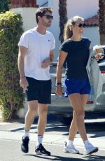 VICTORIA AZARENKA Out for Coffee with Trainer Francis Bougy in Palm Springs 03/11/2022