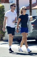 VICTORIA AZARENKA Out for Coffee with Trainer Francis Bougy in Palm Springs 03/11/2022