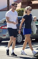 VICTORIA AZARENKA Out for Coffee with Trainer Francis Bougy in Palm Springs 03/11/2022