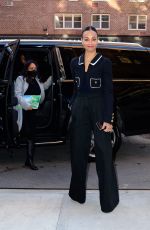 ZOE SALDANA Arrives at Her Hotel in New York 02/28/2022