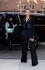 ZOE SALDANA Arrives at Her Hotel in New York 02/28/2022