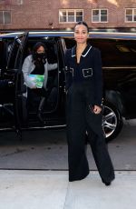 ZOE SALDANA Arrives at Her Hotel in New York 02/28/2022