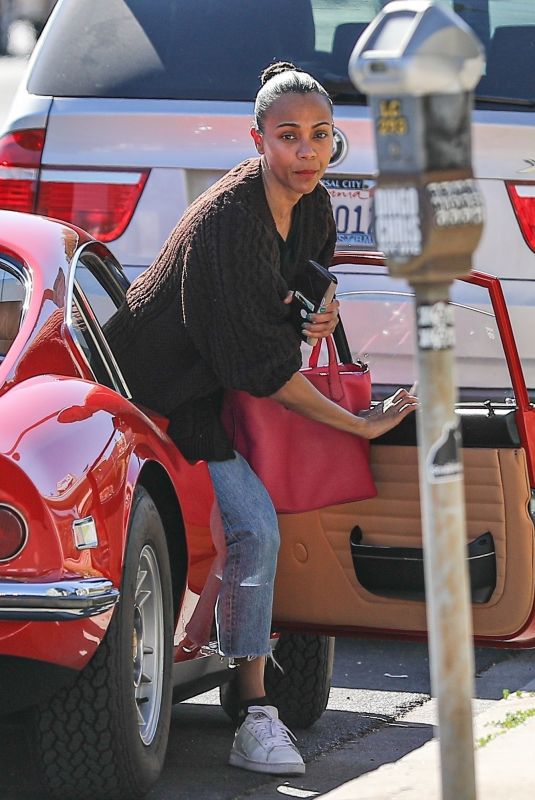 ZOE SALDANA Arrives at Her Spa Appointments in West Hollywood 03/23/2022