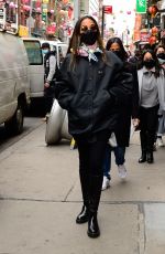 ZOE SALDANA Heading to a Chinatown Restaurant in New York 03/01/2022