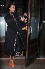 ZOE SALDANA Leaves Her Hotel to Promote The Adam Project in New York 02/28/2022