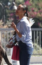 ZOE SALDANA Out in Los Angeles 03/27/2022