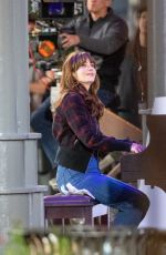 ZOOEY DESCHANEL and Jonathan Scott on the Set of Harold and the Purple Crayon in Atlanta 03/07/2022