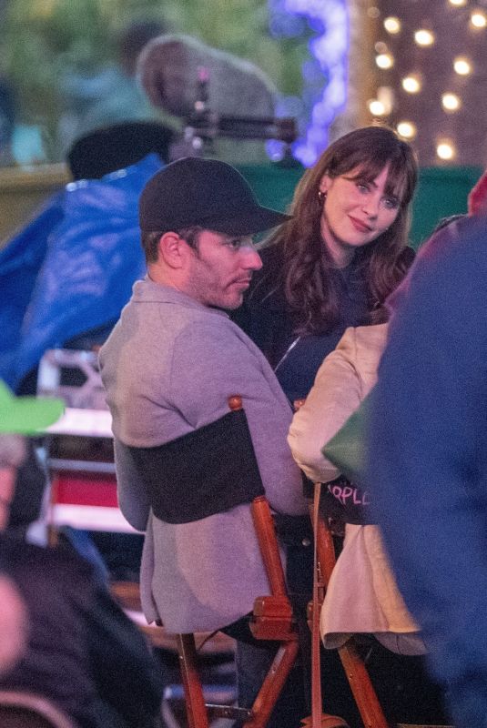 ZOOEY DESCHANEL and Jonathan Scott on the Set of Harold and the Purple Crayon in Atlanta 03/07/2022