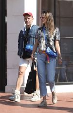 ALESSANDRA AMBROSIO and Brazilian Youtuber Matheus Mazzafera at Angelini Ristorante & Bar in Pacific Palisades 04/20/2022