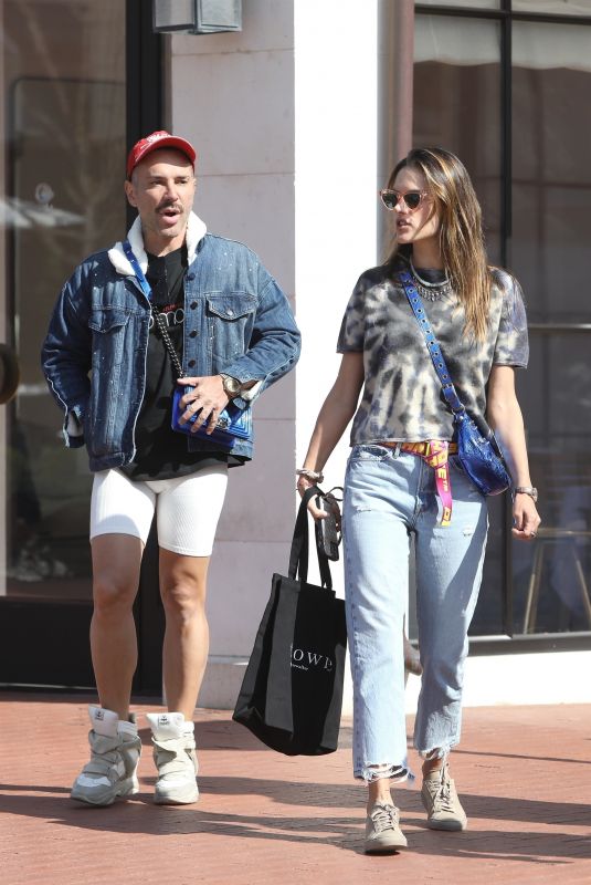 ALESSANDRA AMBROSIO and Brazilian Youtuber Matheus Mazzafera at Angelini Ristorante & Bar in Pacific Palisades 04/20/2022