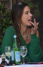 ALESSANDRA AMBROSIO and Matheus Mazzafera at Ivy Restaurant in Beverly Hills 04/22/2022