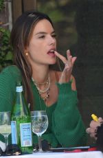 ALESSANDRA AMBROSIO and Matheus Mazzafera at Ivy Restaurant in Beverly Hills 04/22/2022