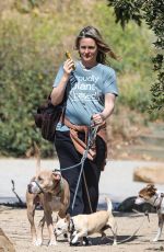 ALICIA SILVERSTONE Out Hiking with Her Dogs in Hollywood 04/21/2022