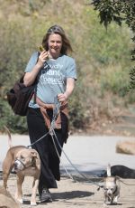 ALICIA SILVERSTONE Out Hiking with Her Dogs in Hollywood 04/21/2022