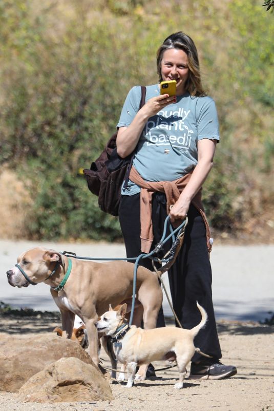 ALICIA SILVERSTONE Out Hiking with Her Dogs in Hollywood 04/21/2022