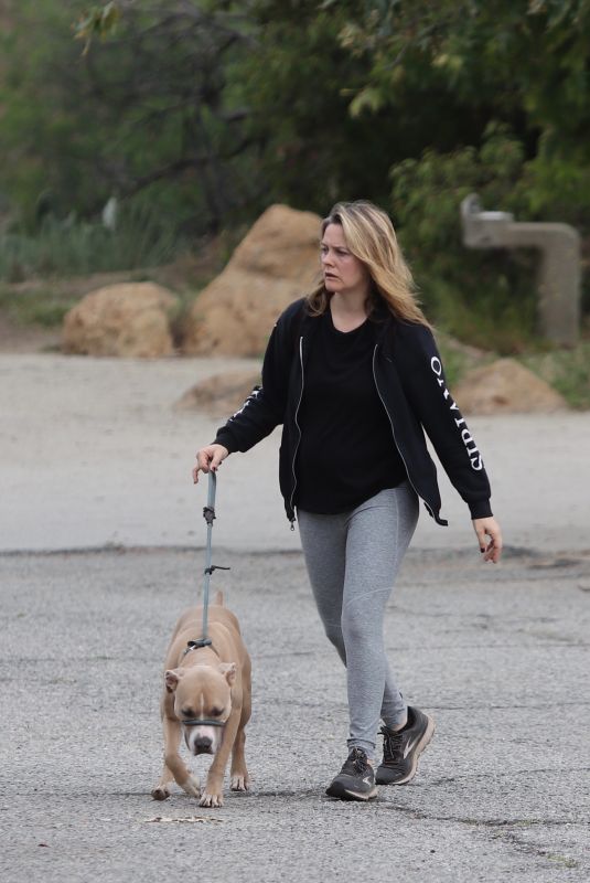 ALICIA SILVERSTONE Out Hikinig with Her Dog in Hollywood Hills 04/10/2022