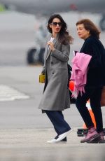 AMAL CLOONEY Arrives at Teterboro Airport in New Jersey 04/26/2022