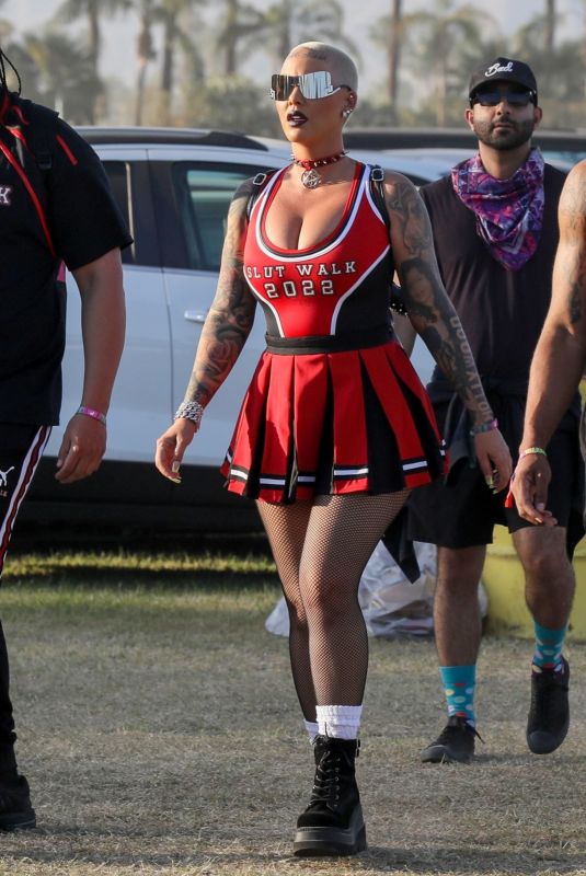 AMBER ROSE Arrives at Coachella Valley Music and Arts Festival in Indio 04/17/2022
