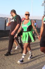 AMBER ROSE Out at Coachella in Indio 04/16/2022