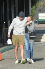 AMBER VALLETTA Help Her Boyfriend Teddy Charles Walk in Los Angeles 04/18/2022