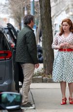 AMY ADAMS and Patrick Dempsey on the Set of Disenchanted in New York 04/06/2022