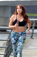 AMY ANZEL Works Out Around Media City in Manchester 04/26/2022