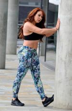 AMY ANZEL Works Out Around Media City in Manchester 04/26/2022