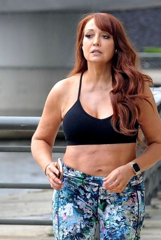 AMY ANZEL Works Out Around Media City in Manchester 04/26/2022