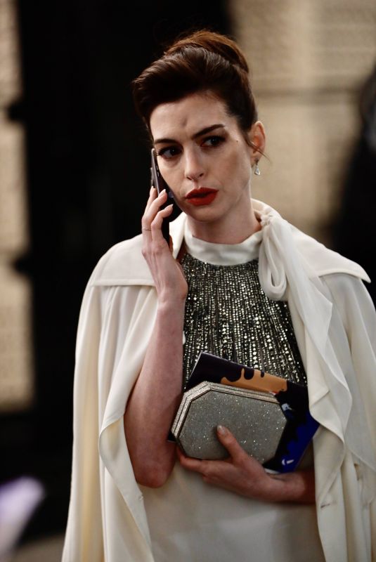 ANNE HATHAWAY on the Set of She Came To Me in New York 04/26/2022