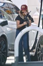 ASHLEE SIMPSON at a Gas Station in Studio City 04/29/2022