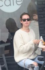 ASHLEY TISDALE and Christopher French Out with Her Baby at Mustard Seed Cafe in Los Feliz 04/03/2022