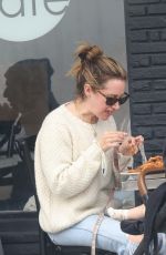 ASHLEY TISDALE and Christopher French Out with Her Baby at Mustard Seed Cafe in Los Feliz 04/03/2022