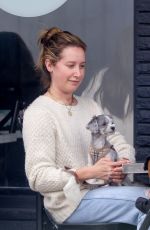 ASHLEY TISDALE and Christopher French Out with Her Baby at Mustard Seed Cafe in Los Feliz 04/03/2022