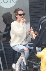 ASHLEY TISDALE and Christopher French Out with Her Baby at Mustard Seed Cafe in Los Feliz 04/03/2022