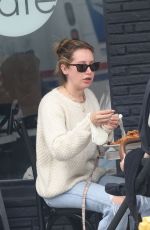 ASHLEY TISDALE and Christopher French Out with Her Baby at Mustard Seed Cafe in Los Feliz 04/03/2022