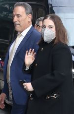 BEANIE FELDSTEIN Arrives at Late Show with Stephen Colbert in New York 04/11/2022