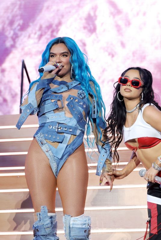 BECKY and KAROL G Performs at 2022 Coachella Valley Music And Arts Festival 04/17/2022