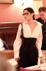 BELLA HADID and Marc Kalman at a Romantic Dinner at Dal Bolognese Restaurant in Rome 04/01/2022
