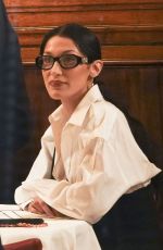 BELLA HADID and Marc Kalman at a Romantic Dinner at Dal Bolognese Restaurant in Rome 04/01/2022