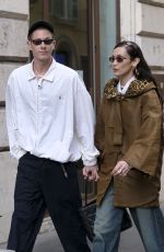 BELLA HADID and Marc Kalman Out Shopping in Rome 04/01/2022