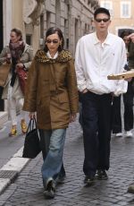 BELLA HADID and Marc Kalman Out Shopping in Rome 04/01/2022