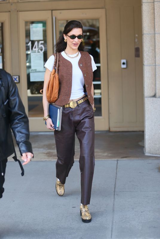 BELLA HADID Leaves Her Apartment in New York 04/13/2022