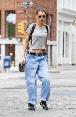 BELLA HADID Out and About in New York 04/24/2022