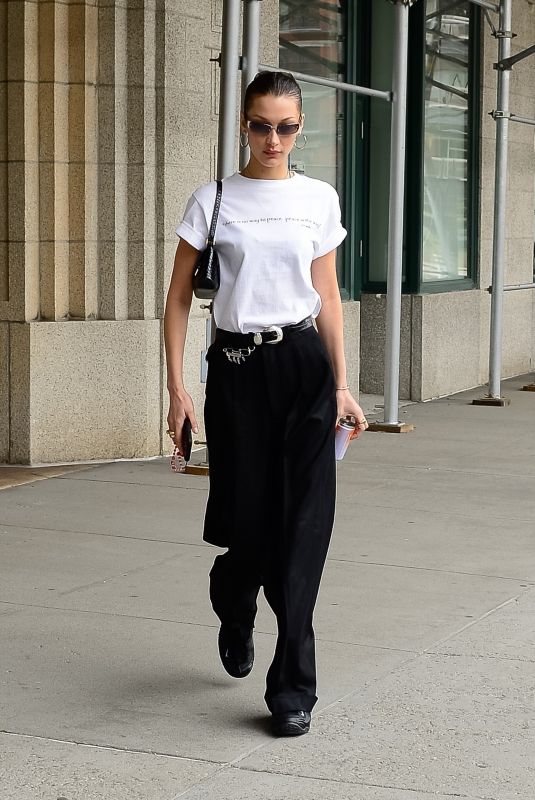 BELLA HADID Out and About in New York 04/25/2022