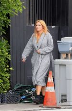 BELLA THORNE Arrivesa on a Movie Set in Los Angeles 04/19/2022