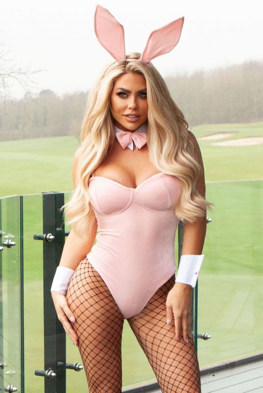 BIANCA GASCOIGNE as a Pink Bunny at Easter Themed Photoshoot 04/12/2022