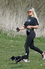 BIANCA GASCOIGNE Out with Her Dog in Essex 04/24/2022