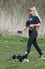 BIANCA GASCOIGNE Out with Her Dog in Essex 04/24/2022