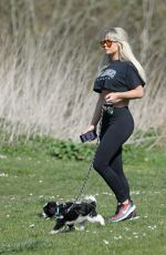 BIANCA GASCOIGNE Out with Her Dog in Essex 04/24/2022